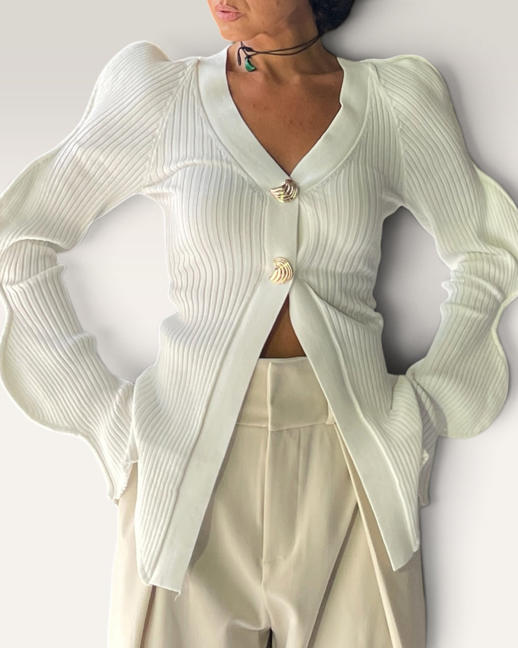 Cardigan WAVE bianco