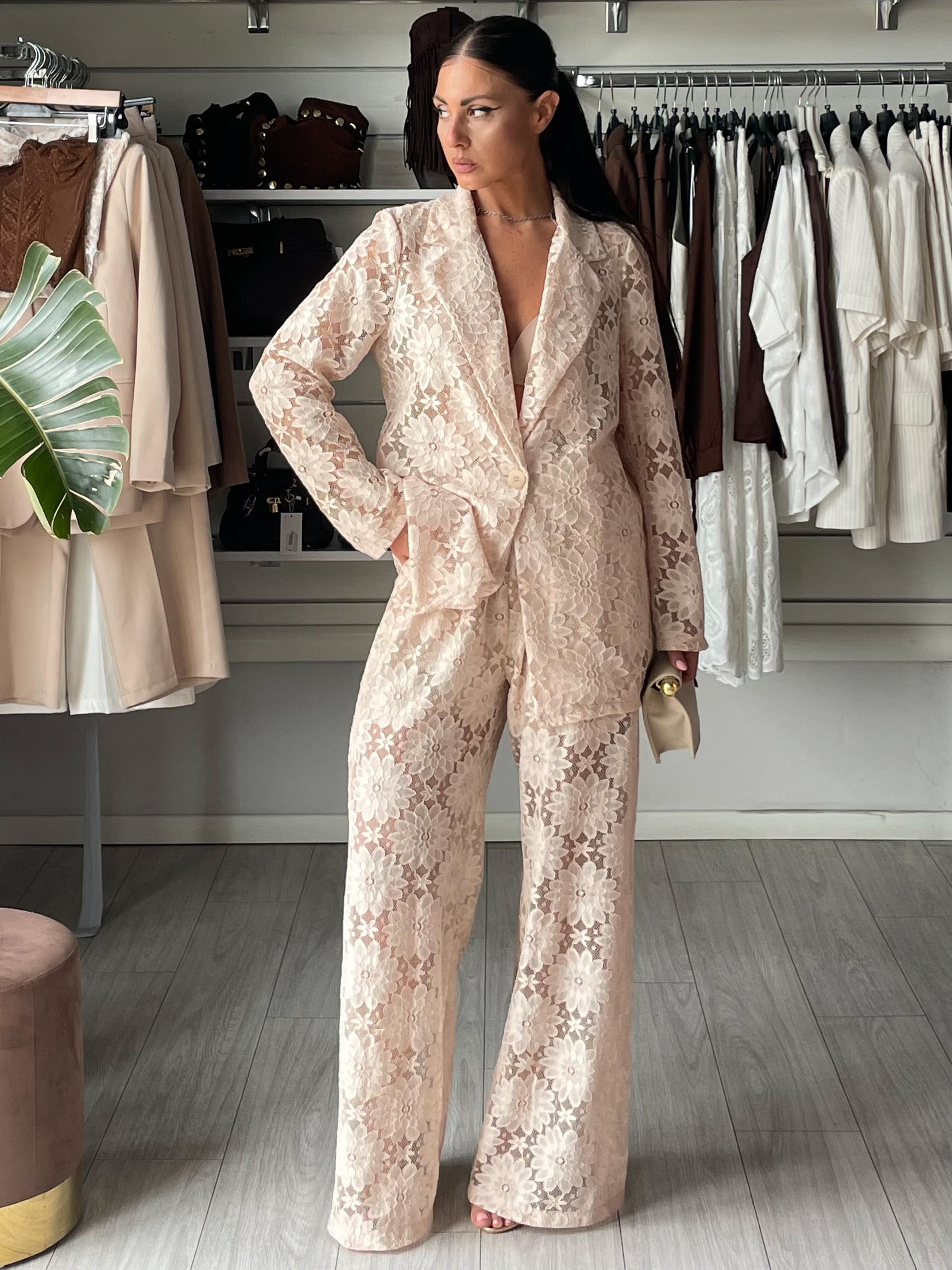 Completo blazer & pantalone in pizzo