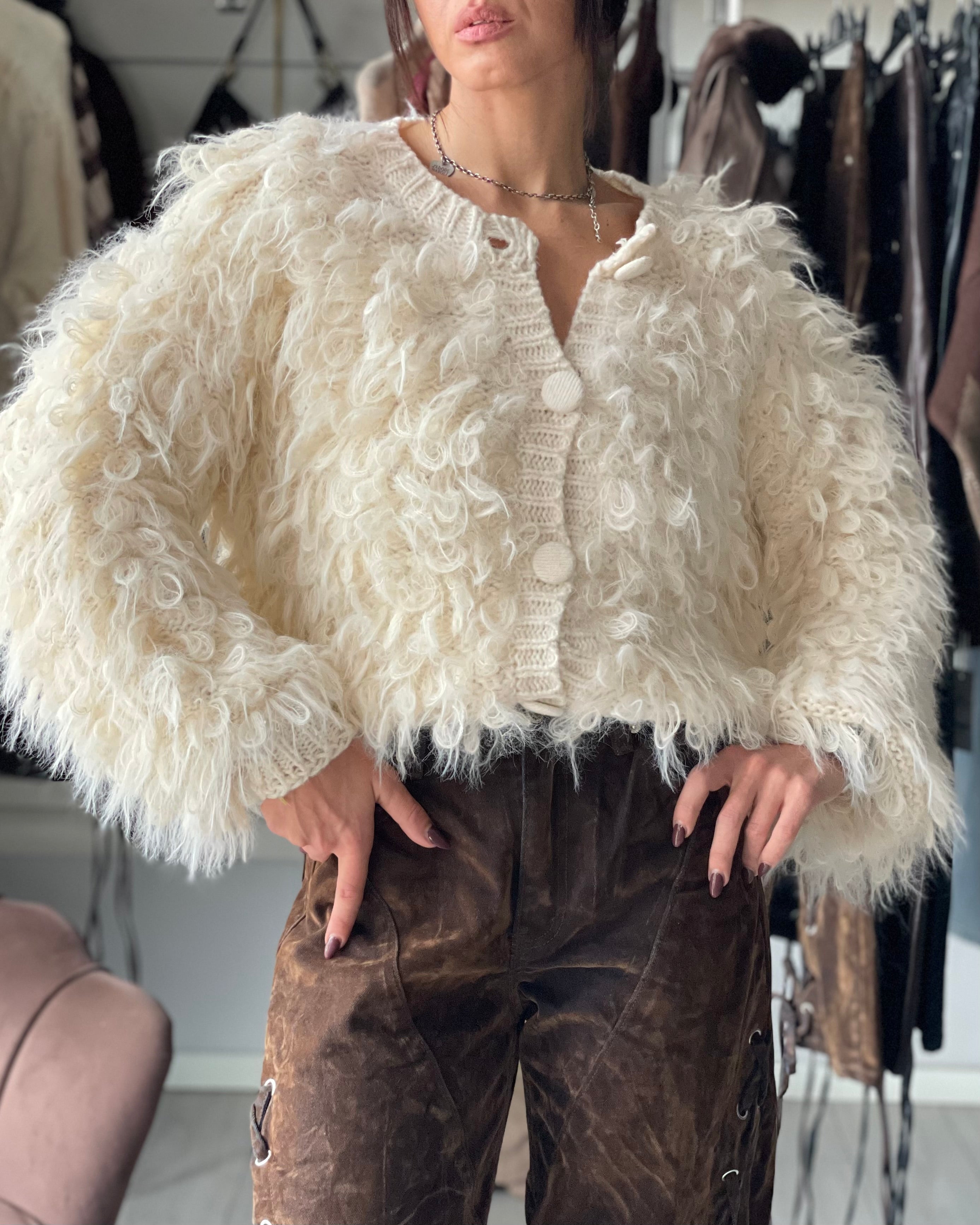 MUSA - GIACCA CARDIGAN PANNA