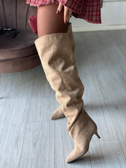 SLOUCHY STIVALE SCAMOSCIATO BEIGE