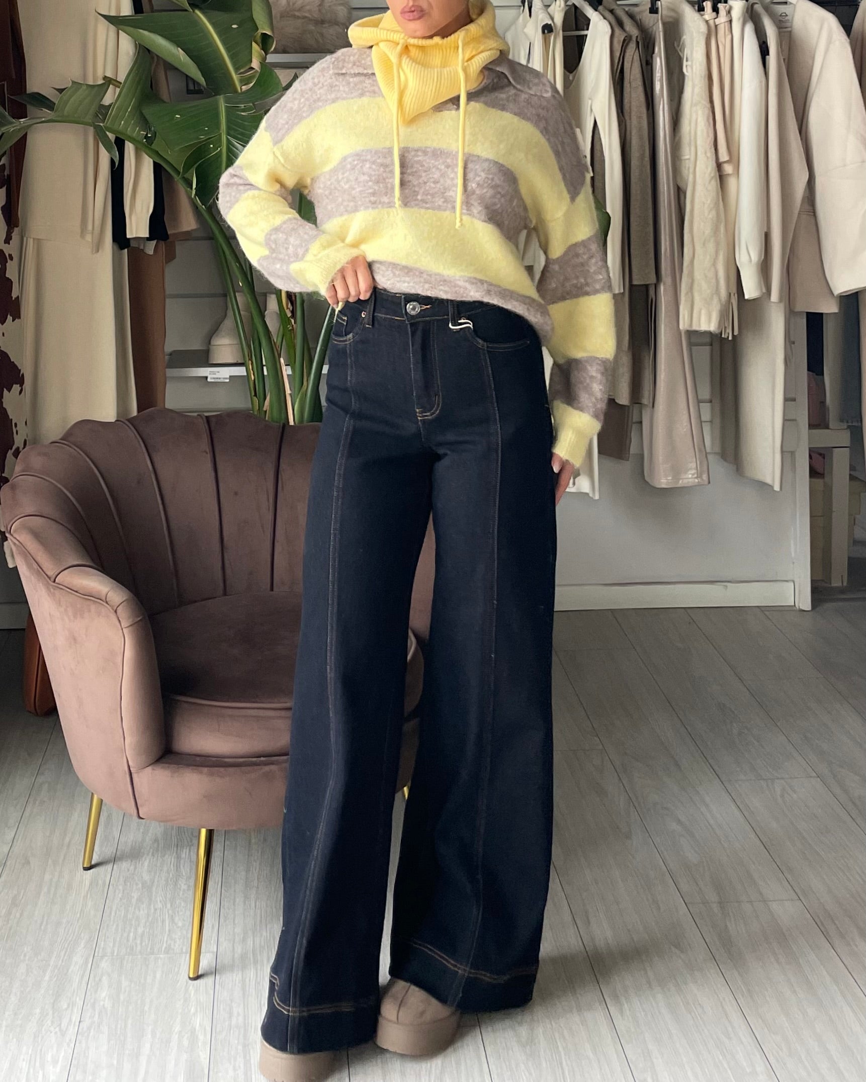 DENIM DARK BLUE FLARE