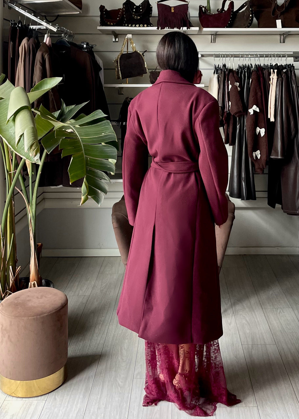 OVERSIZE COAT LUMINA Bordeaux