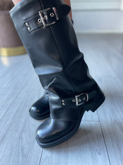 BIKER CON RISVOLTO BLACK