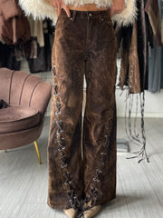 WEST JEANS STRINGATO IN SUEDE