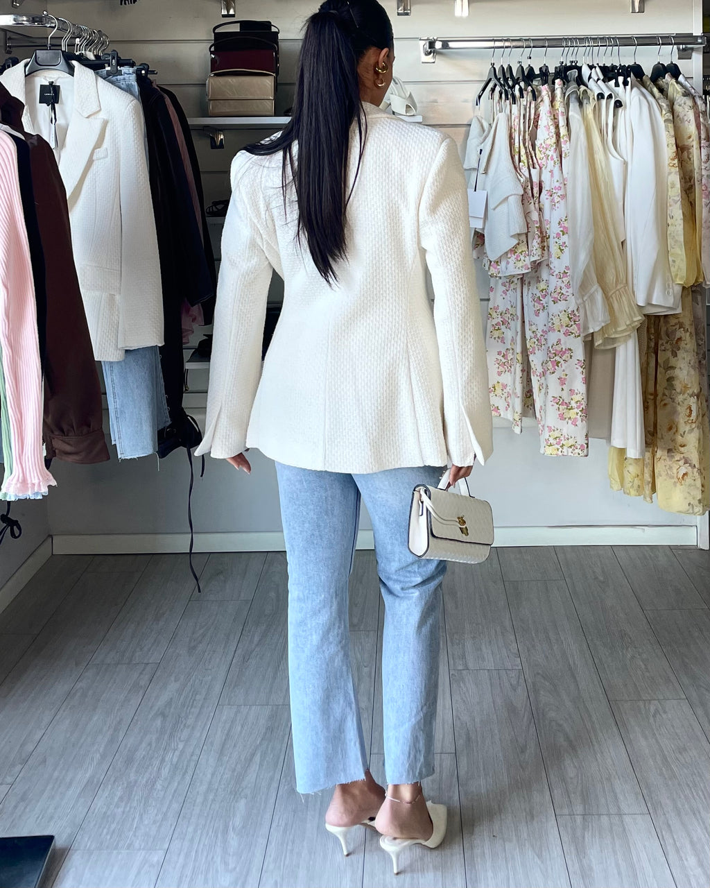 Blazer in tweed panna Lumina