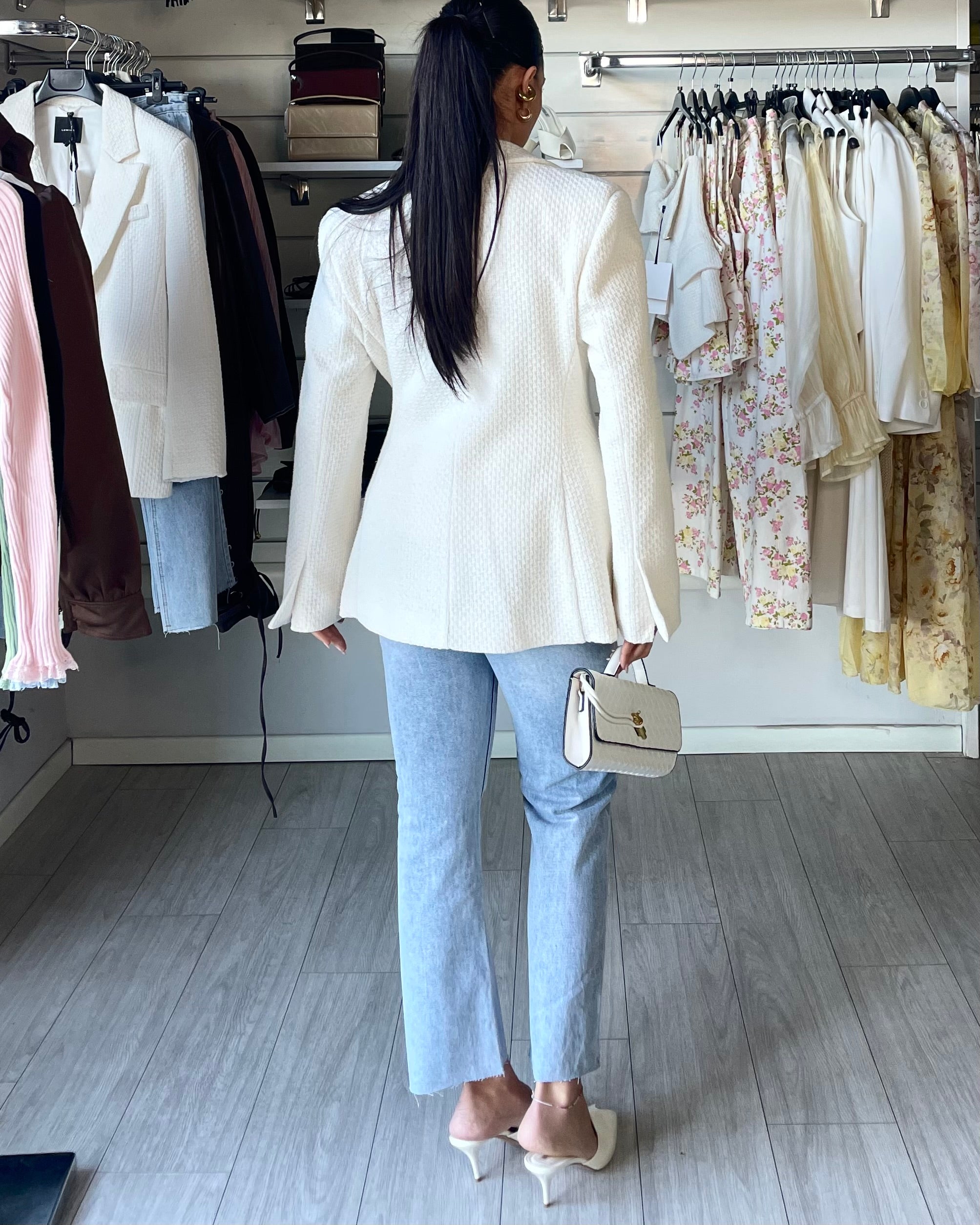 Blazer in tweed panna Lumina