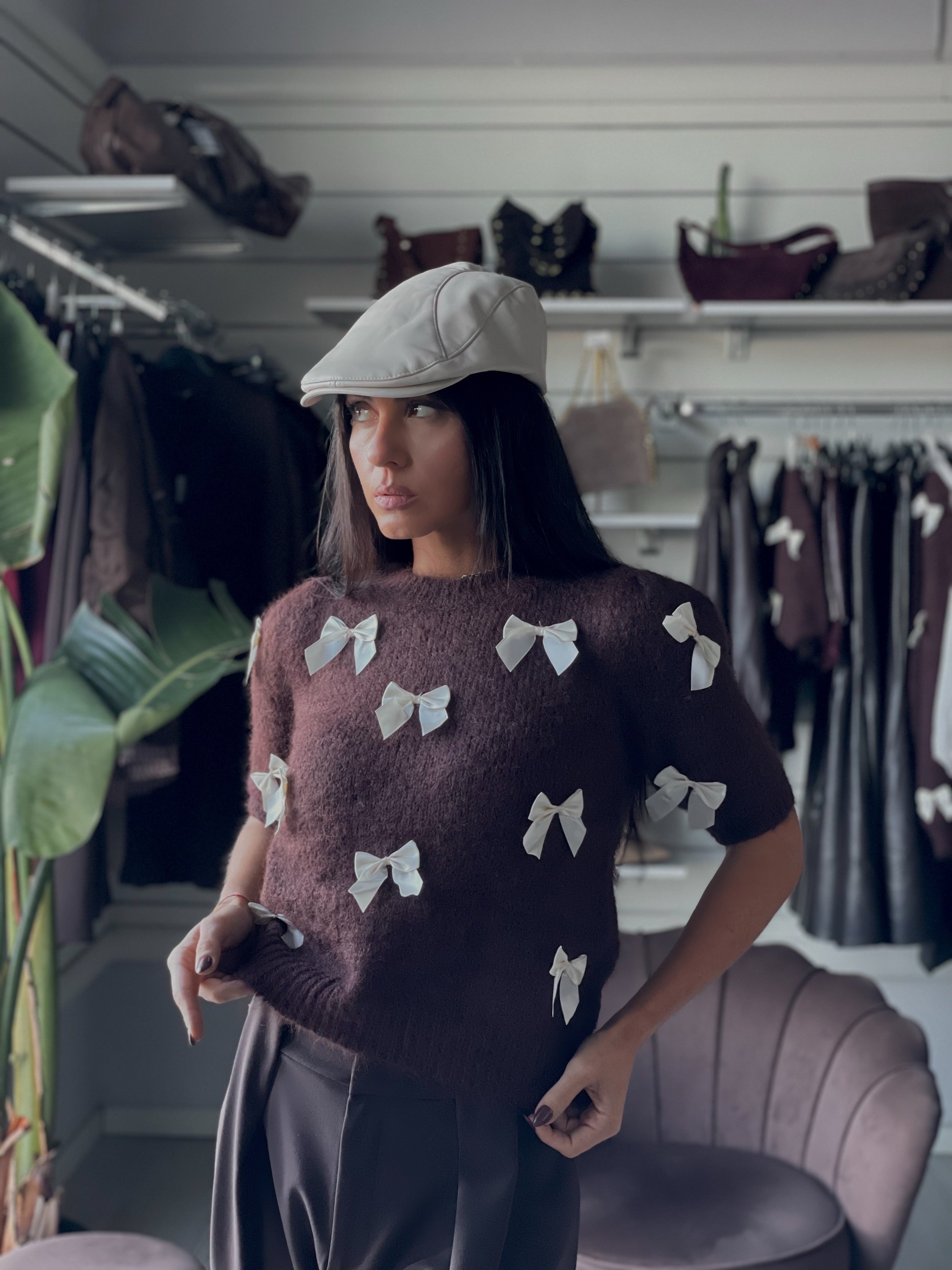 PULLOVER IN MAGLIA CON FIOCCHI