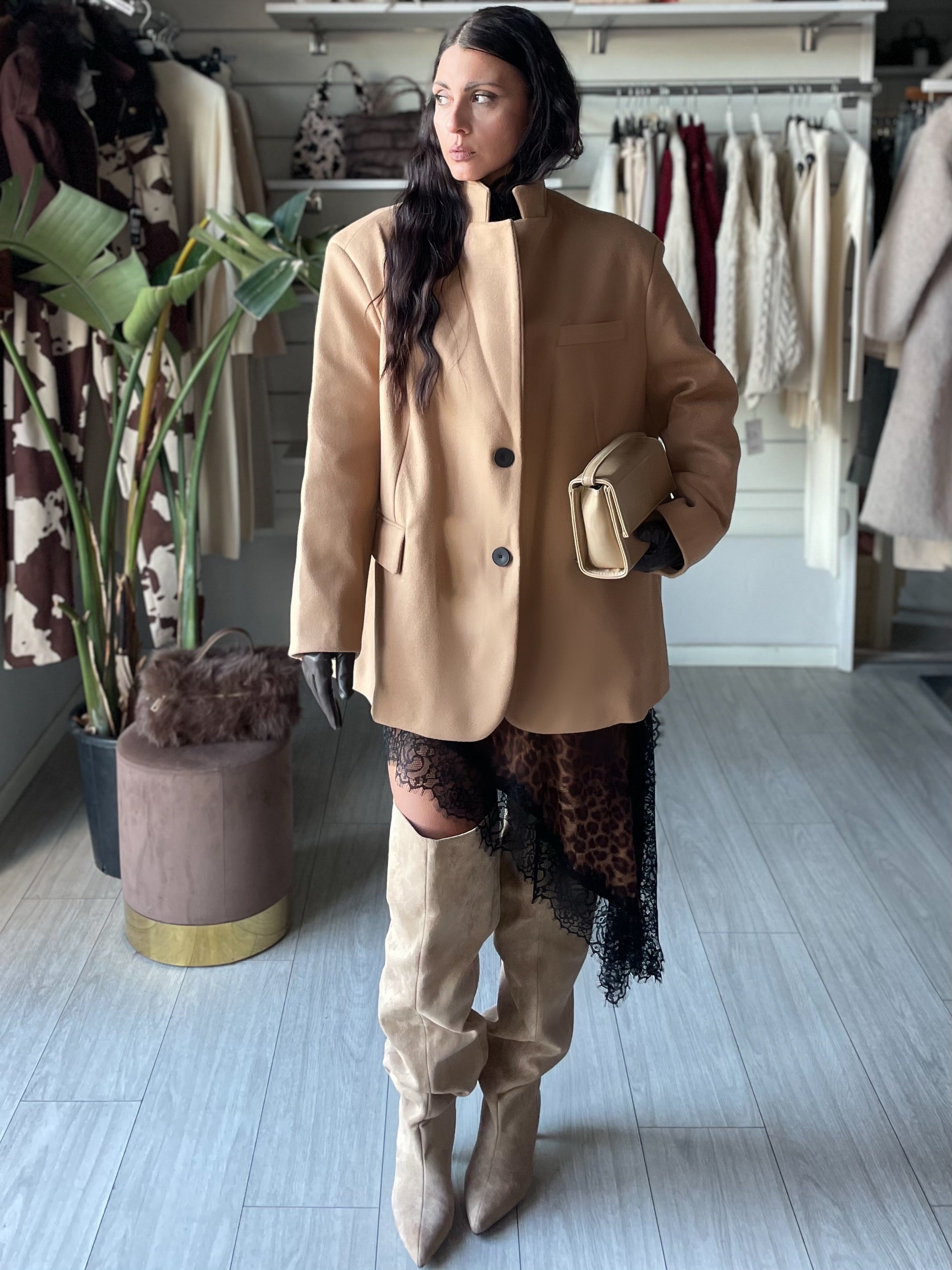 CAPPOTTO OVER MODELLO BLAZER CAMEL