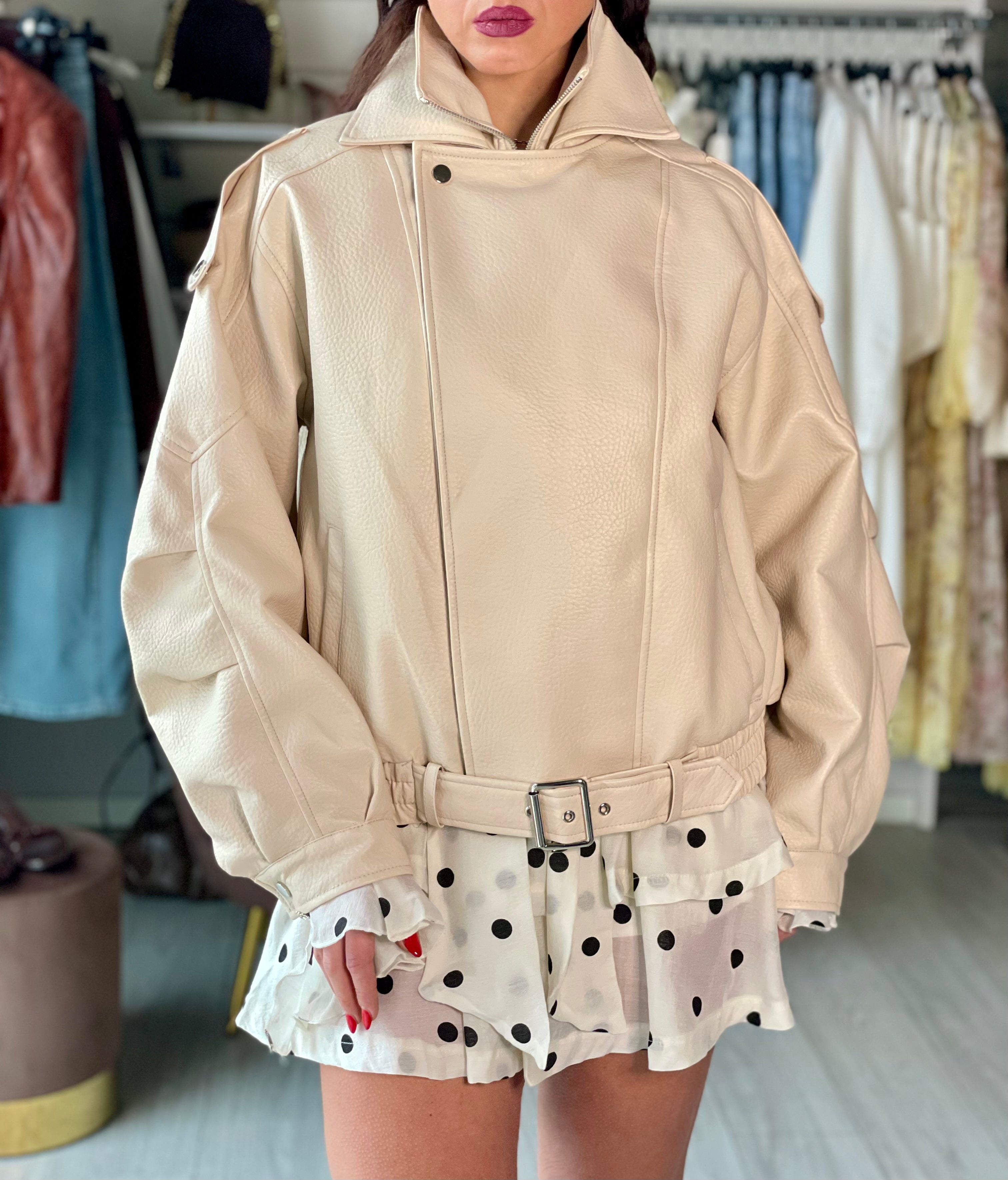 Giacca BIKER  Crema