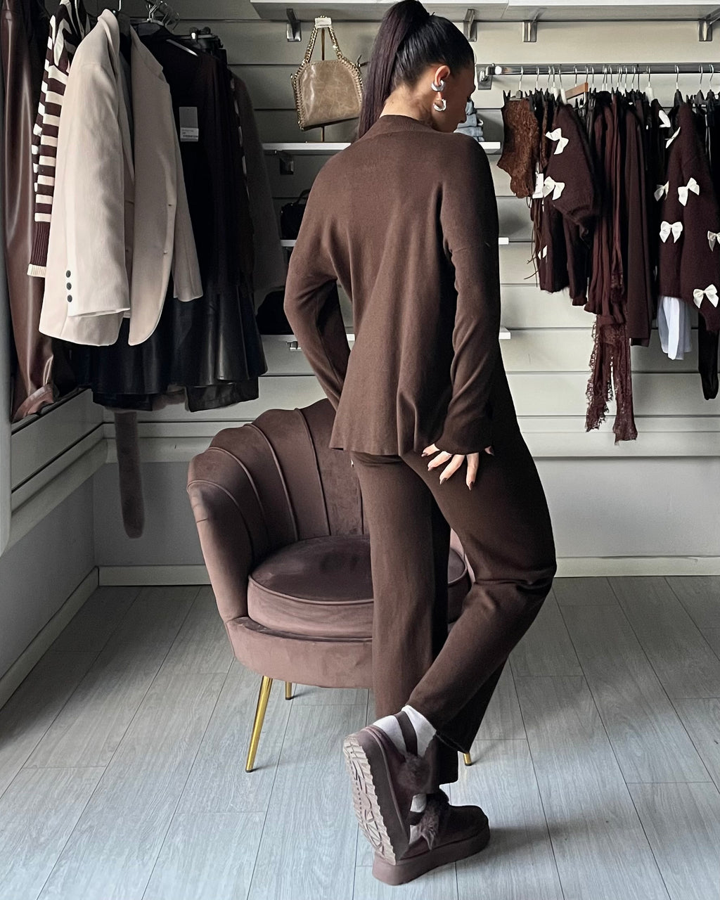 SET MAGLIONE & PANTALONE COZY BROWN