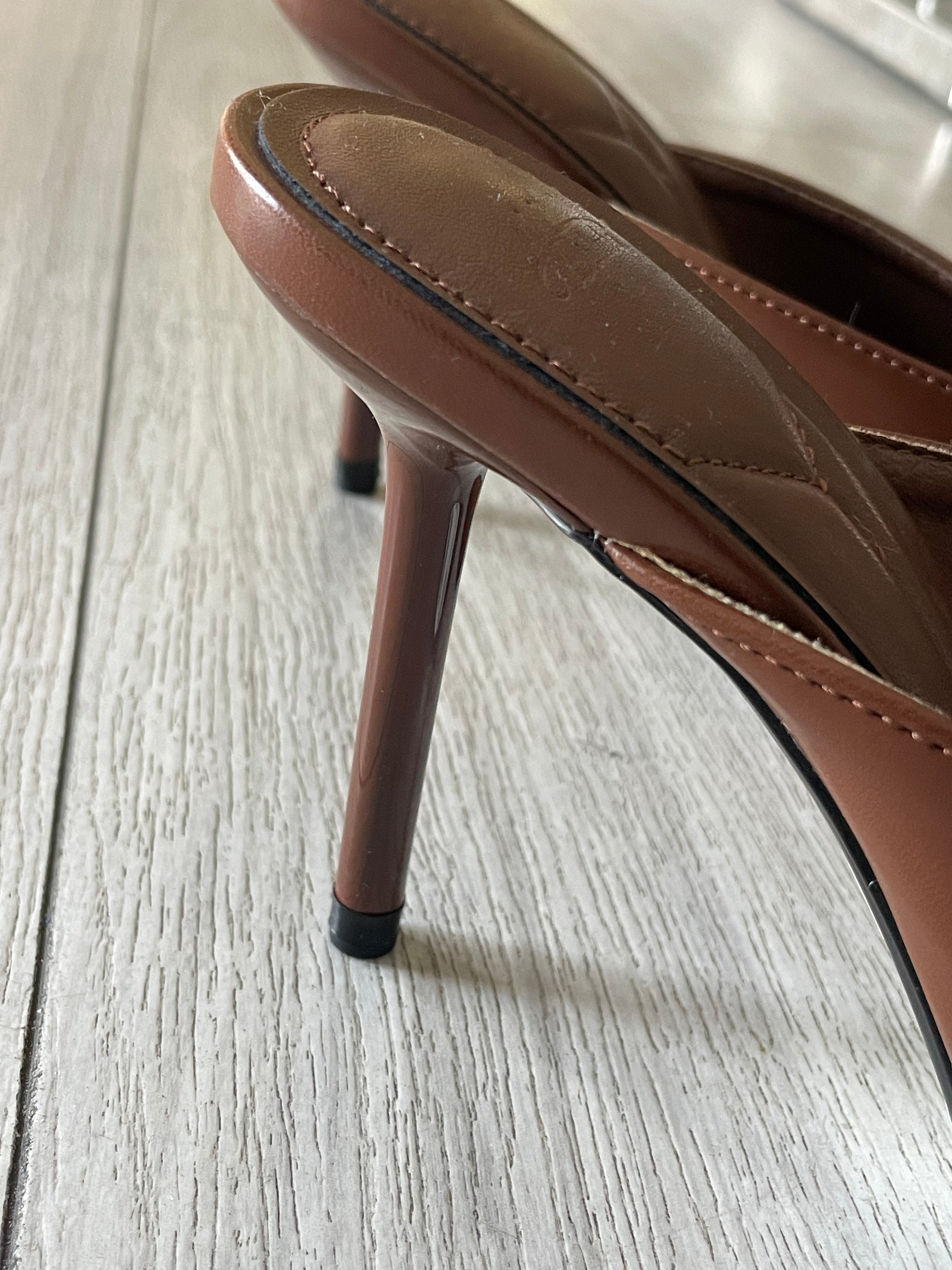 Mules GILDA open-toe tacco a spillo cuoio