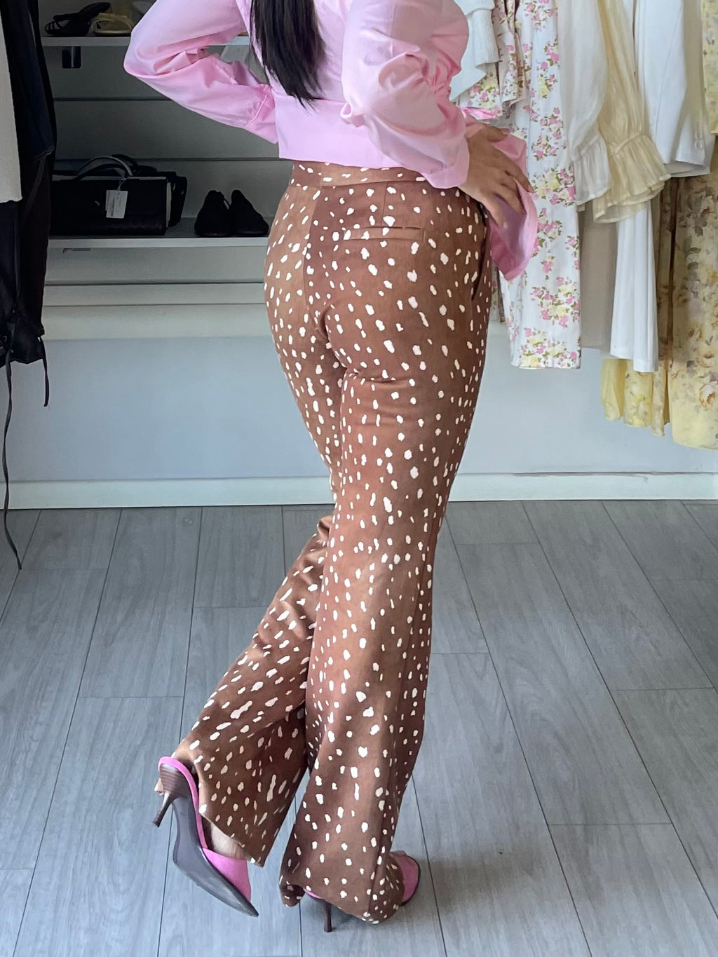 Pantalone a zampa Bambi print  Lumina