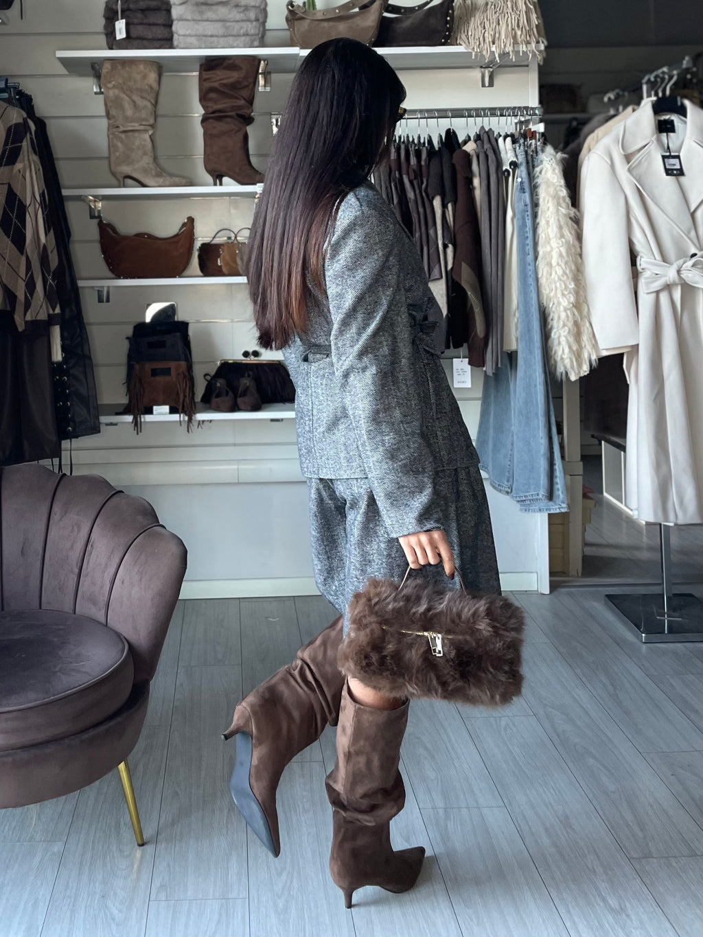 SHELBY SET COMBINATO BLAZER & BERMUDA Grey