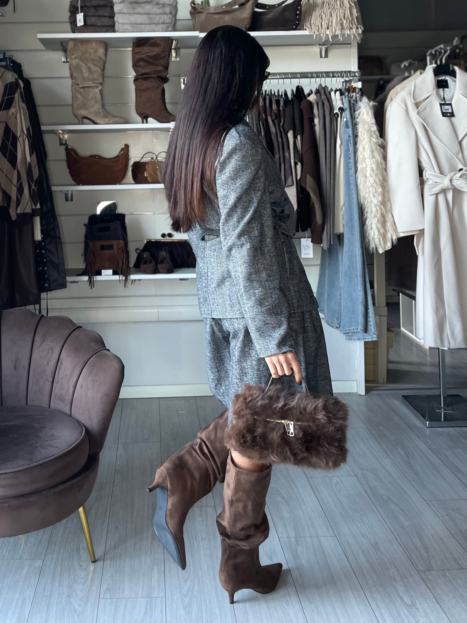 SHELBY SET COMBINATO BLAZER & BERMUDA Grey