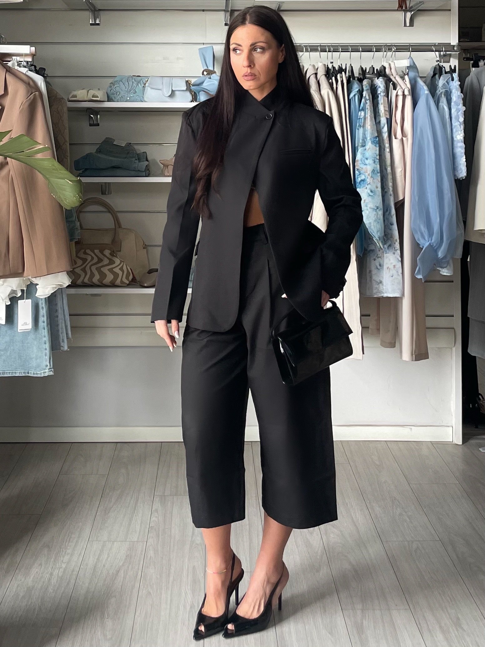 Bermuda sartoriale nero