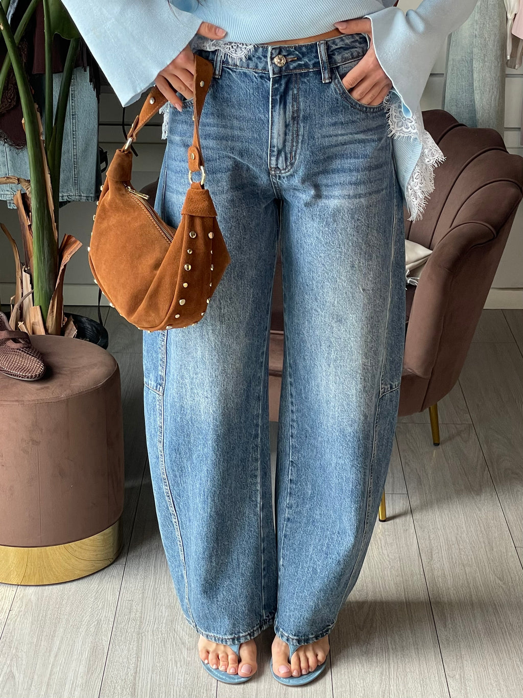Jeans Cecil barrel fit Denim scuro