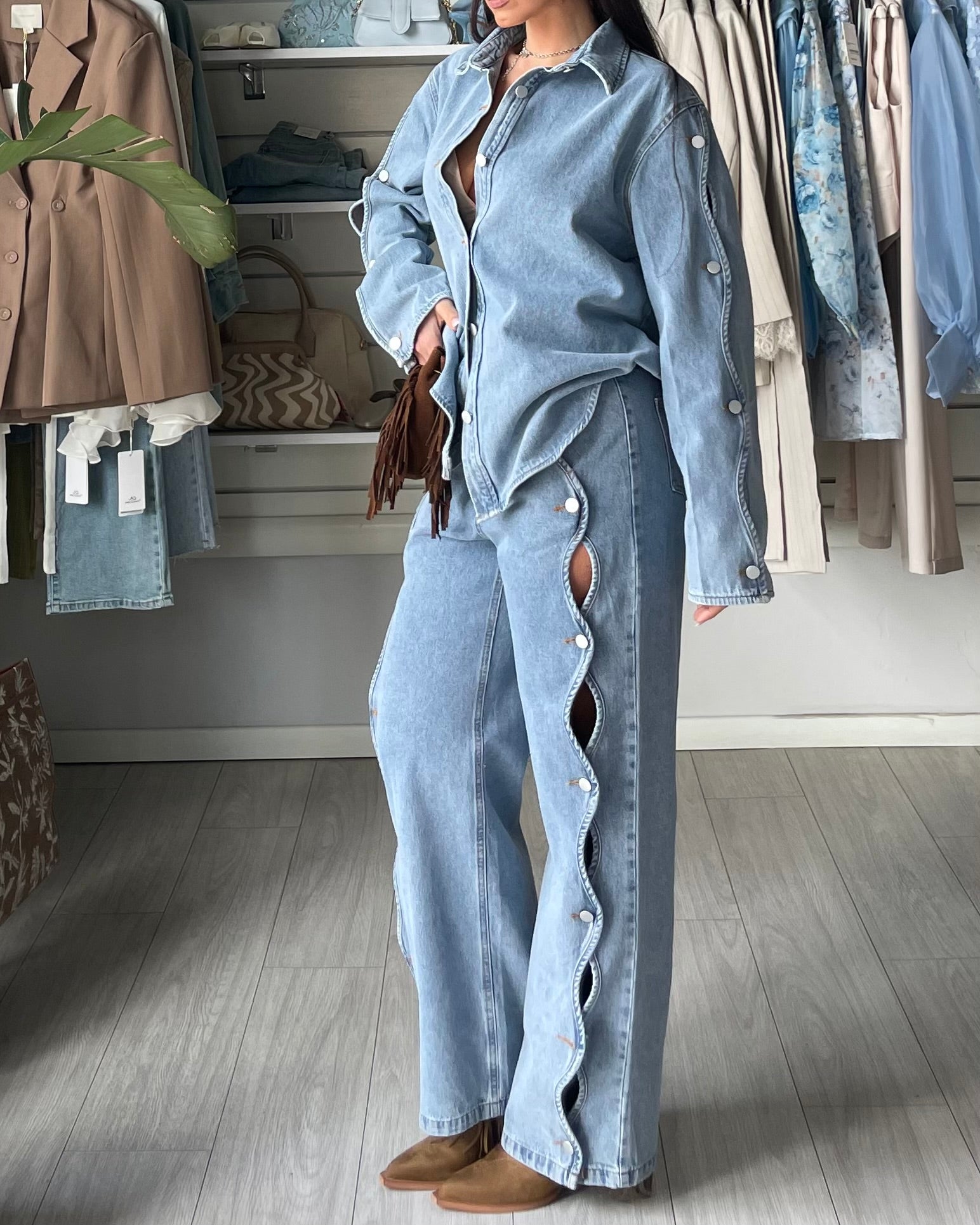 Jeans Straight con cut-out Arya