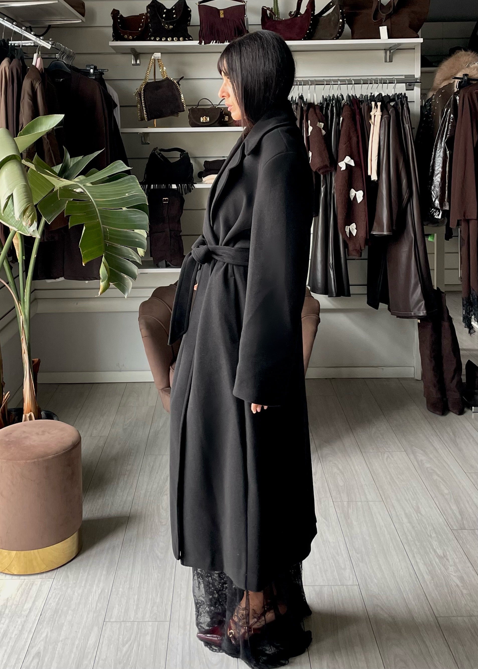 OVERSIZE COAT LUMINA BLACK