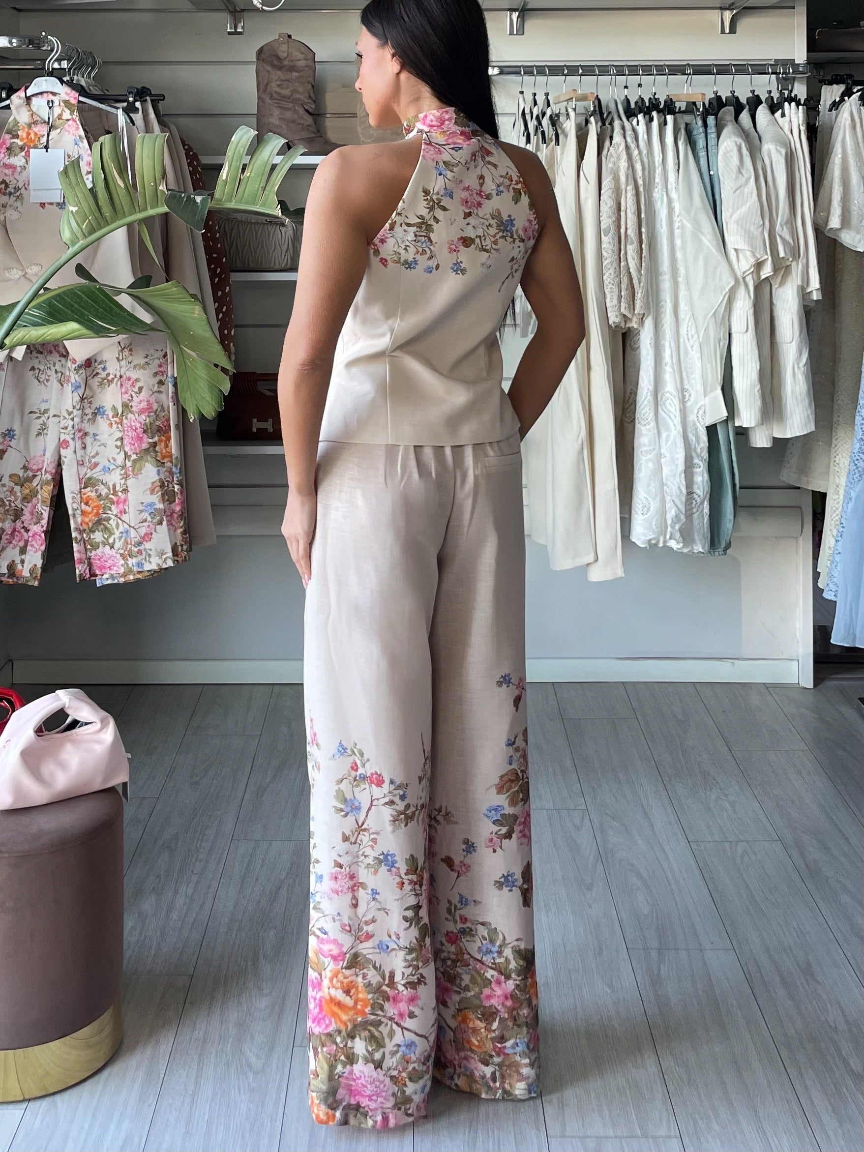 Coordset Primavera top halter & pantalone by lumina