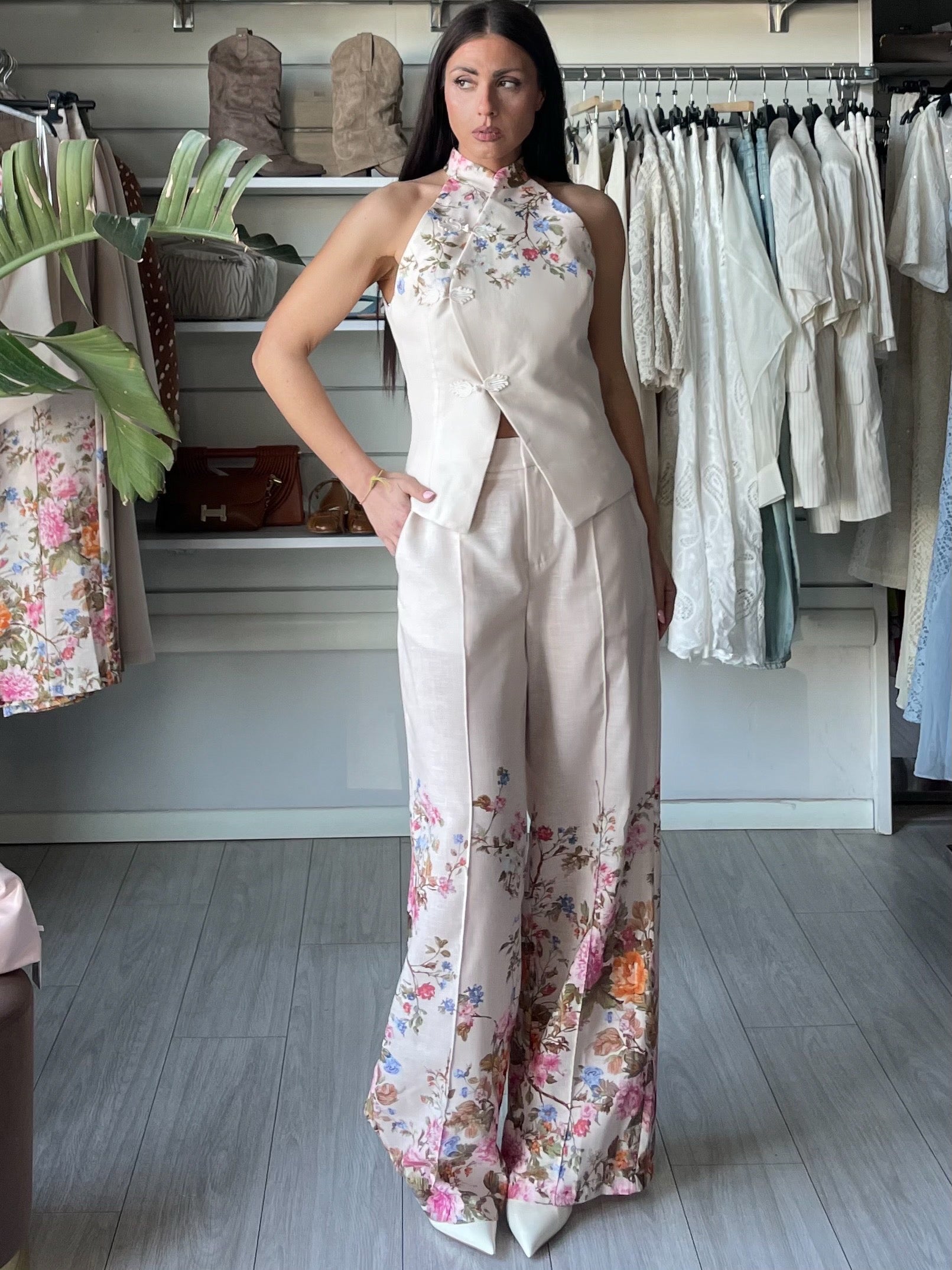 Coordset Primavera top halter & pantalone by lumina