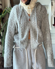 MAGLIONE HOODIE FULL ZIP GRIGIO