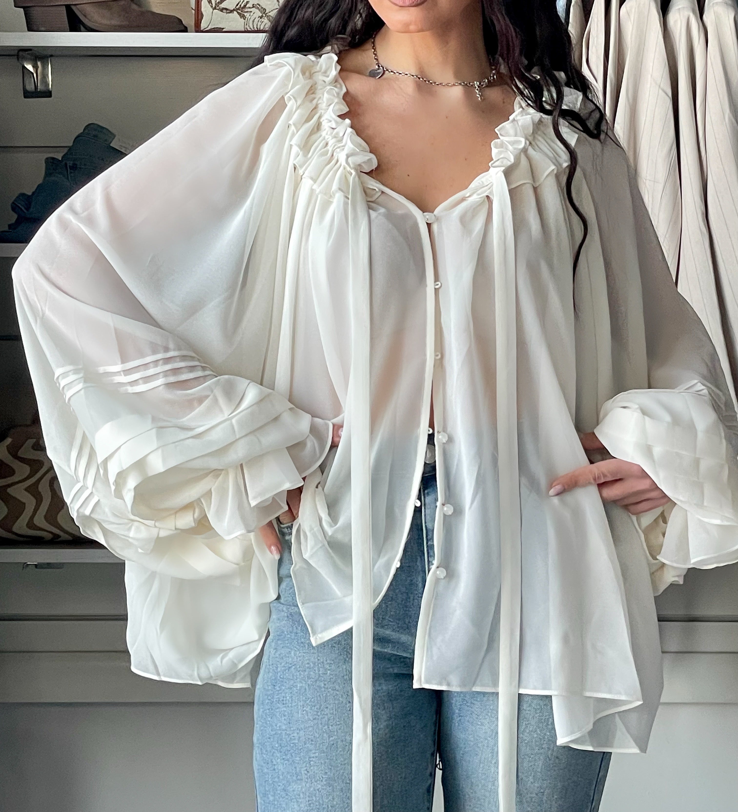 Camicia Boho Chic crema