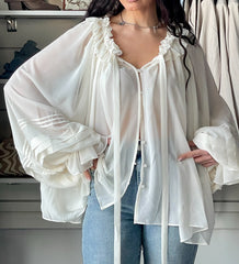Camicia Boho Chic crema