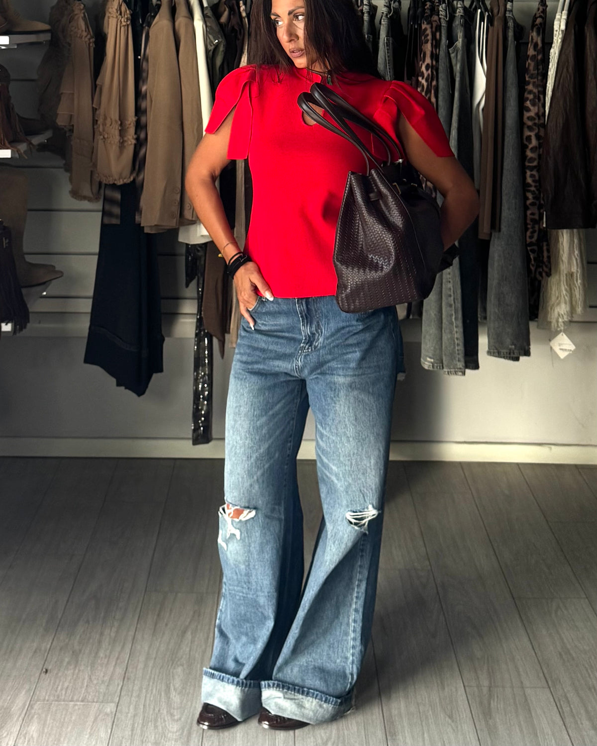 Distressed y2k jeans blu
