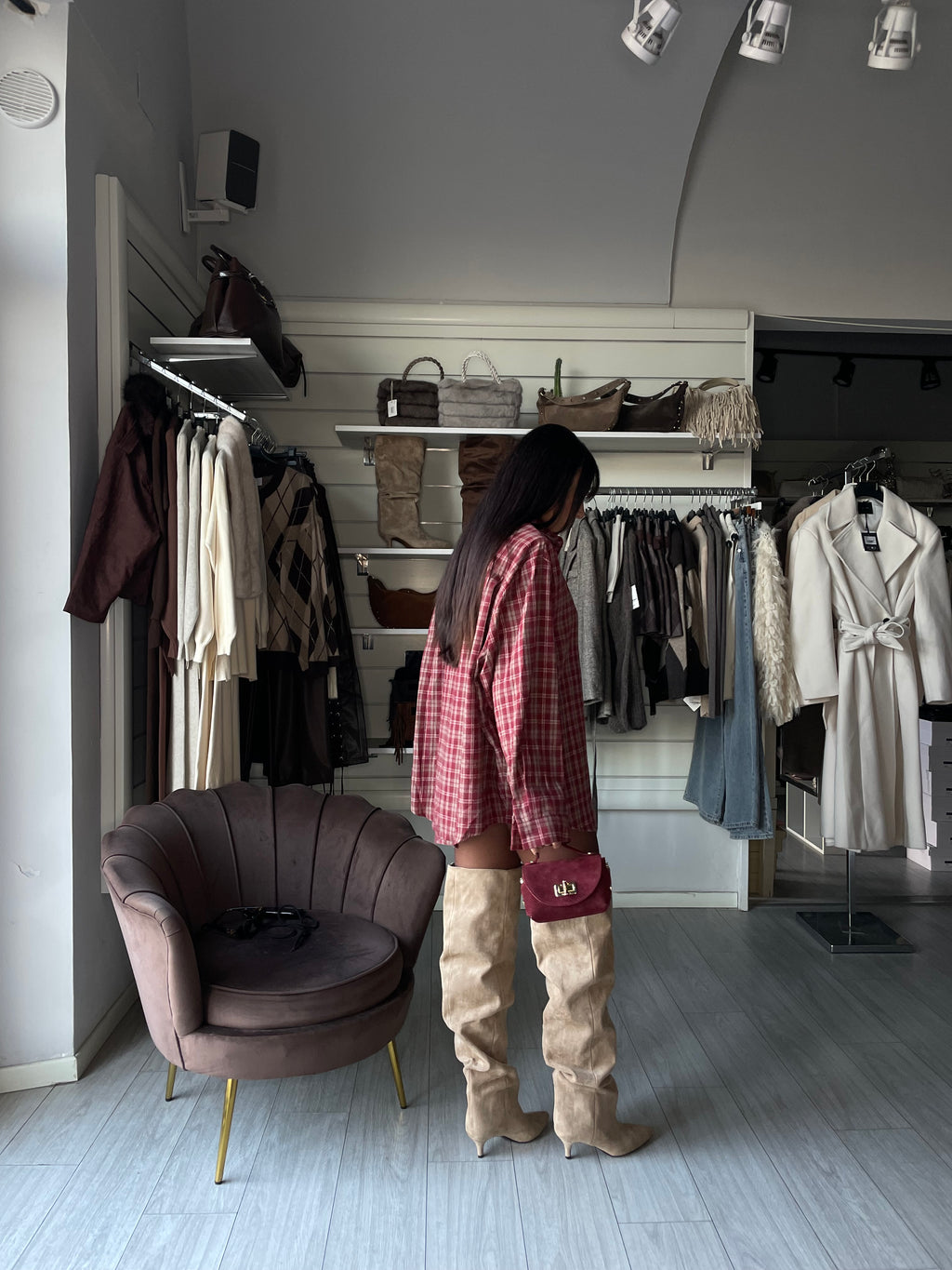 CAMICIA QUADRI BORDEAUX