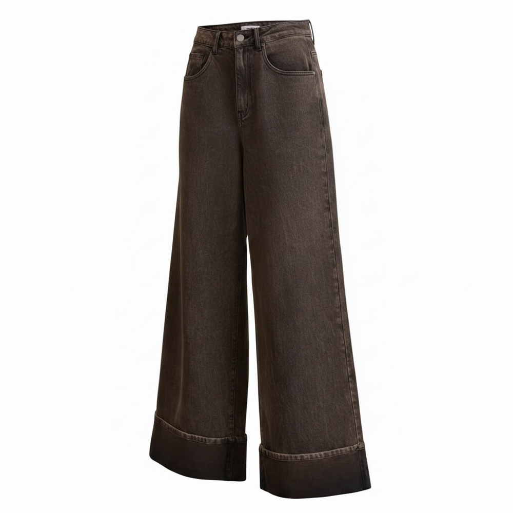 Lumina jeans Wide risvolto Brown