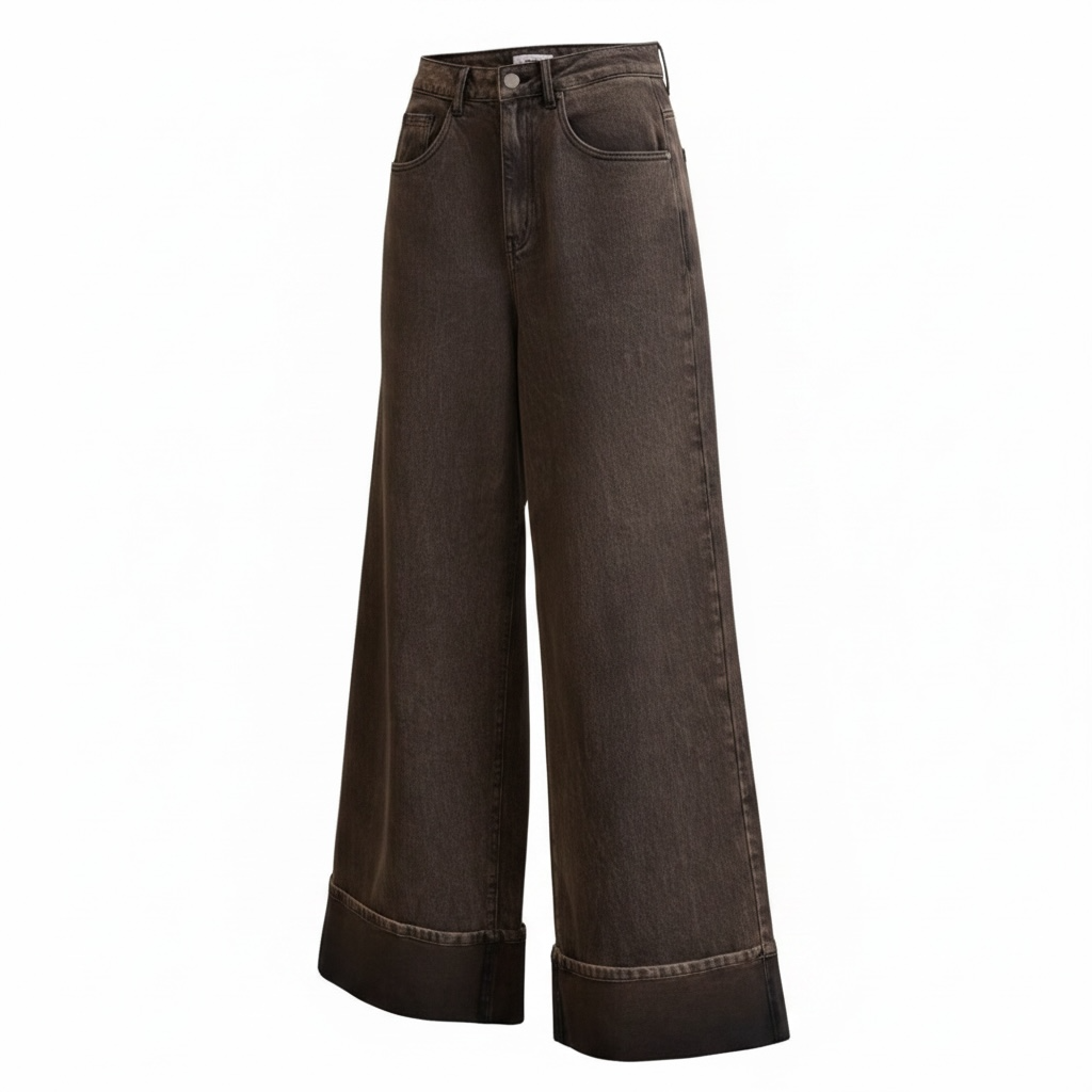Lumina jeans Wide risvolto Brown