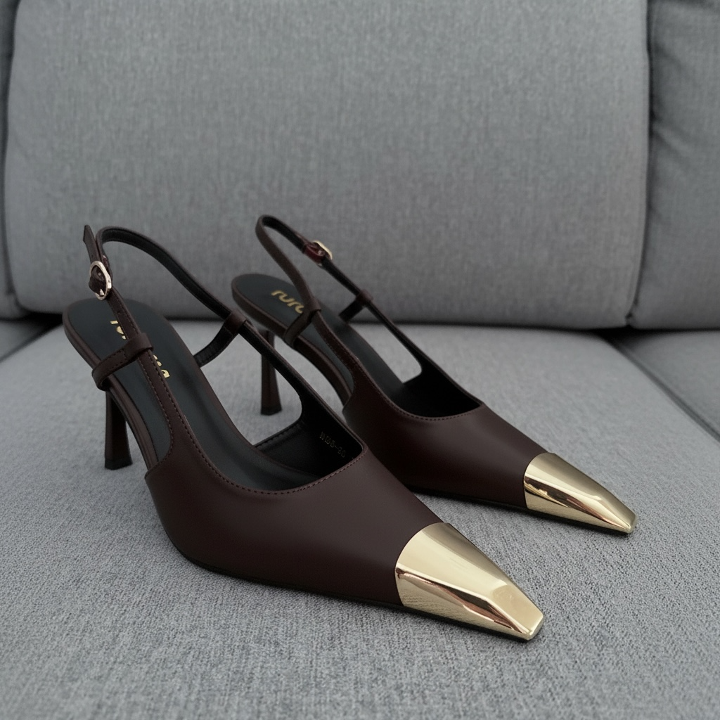 Slingback punta oro TESTA DI MORO