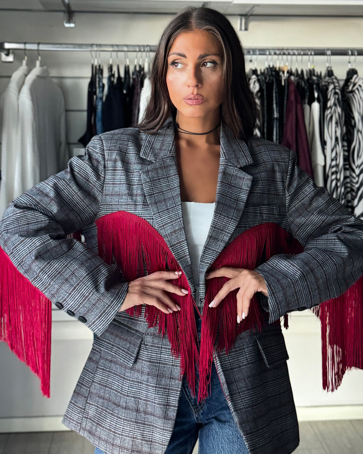 Lumina blazer scottish Red