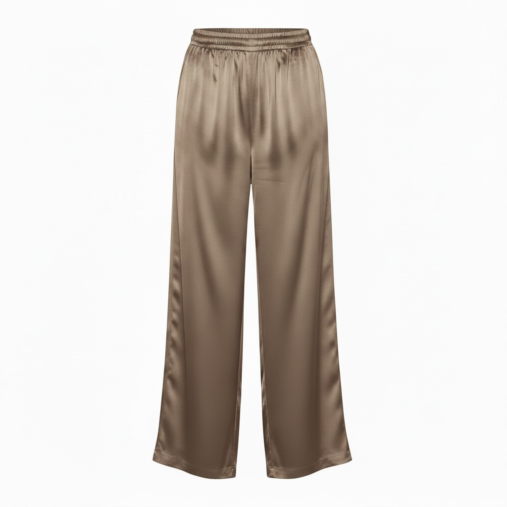 Pantalone in raso Bronzo