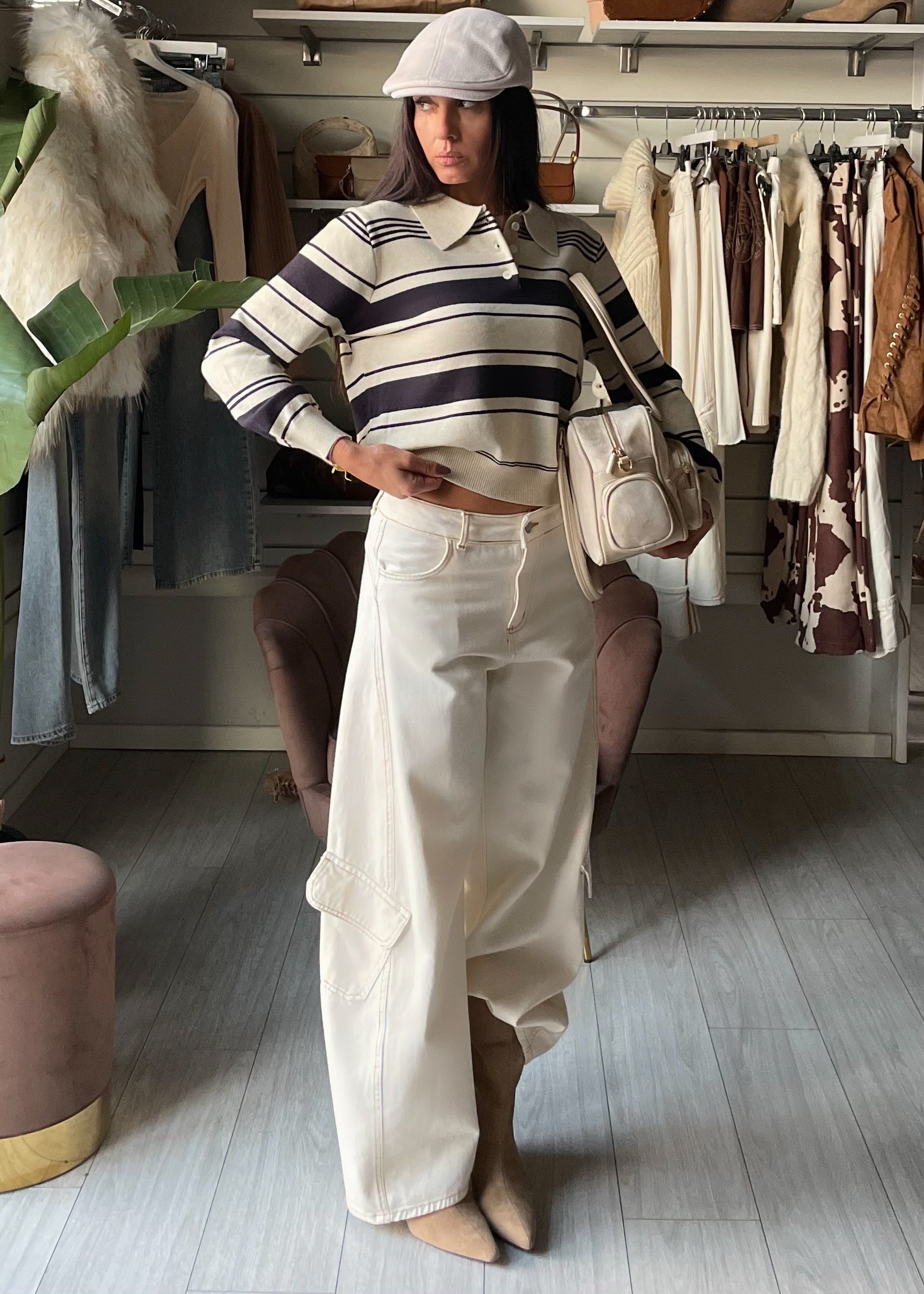 PULLOVER A RIGHE CON COLLETTO STILE POLO