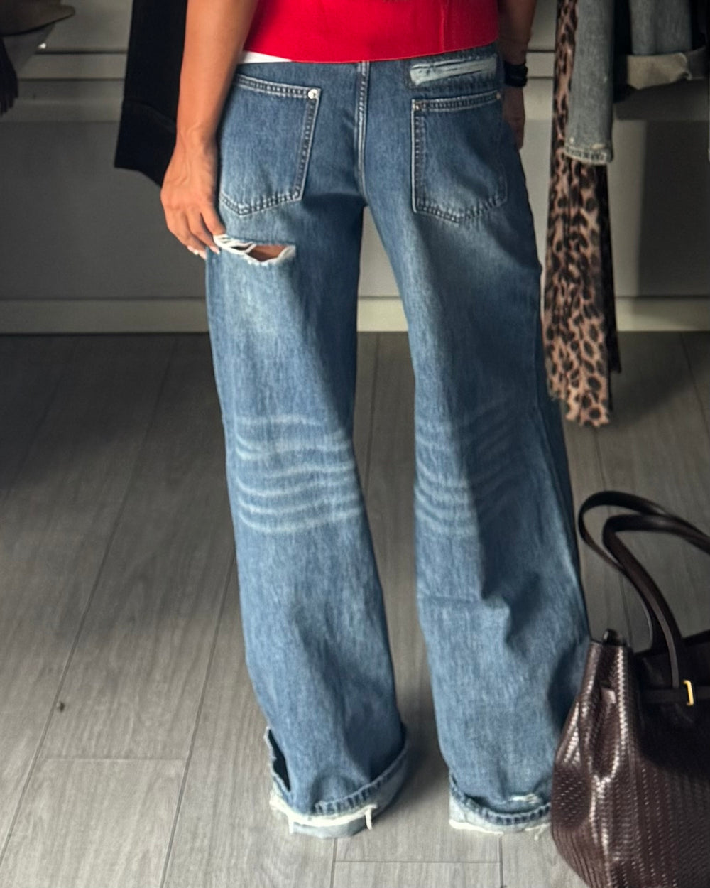 Distressed y2k jeans blu