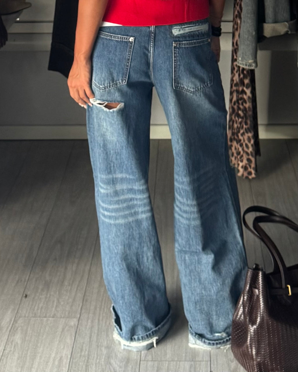 Distressed y2k jeans blu