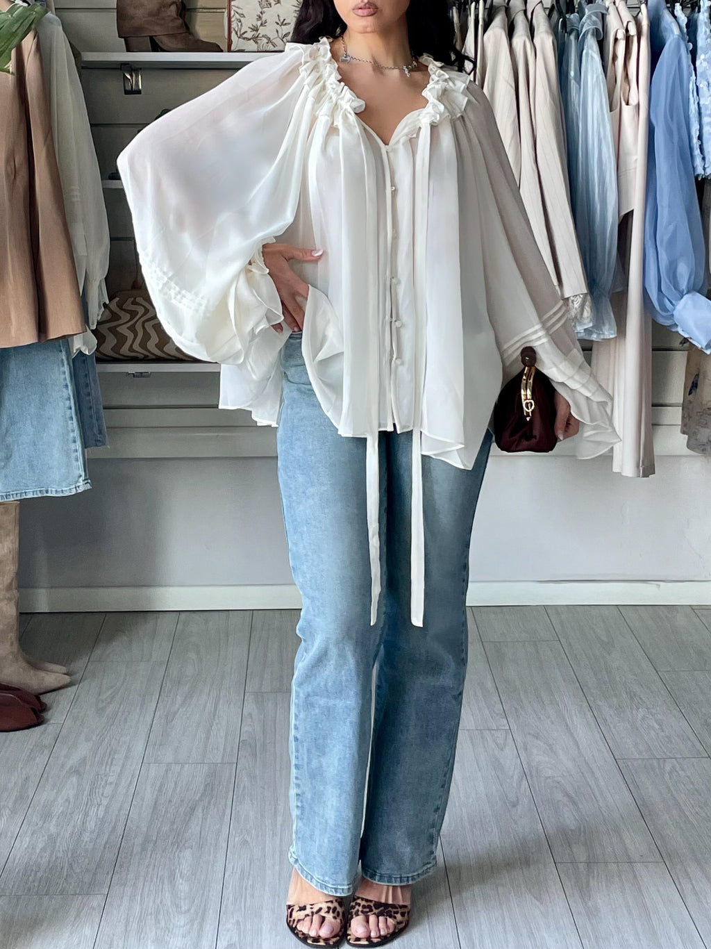 Camicia Boho Chic crema