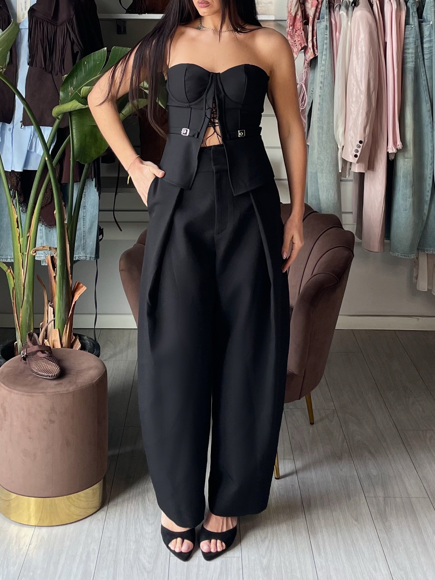 Pantalone Siria sartoriale nero by Lumina