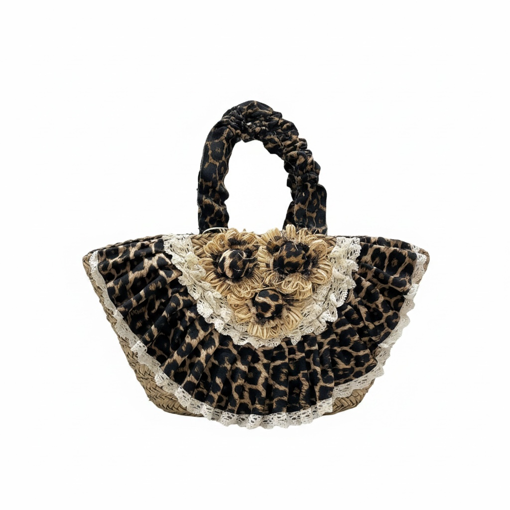 Maxy Bag in rafia con applicazioni