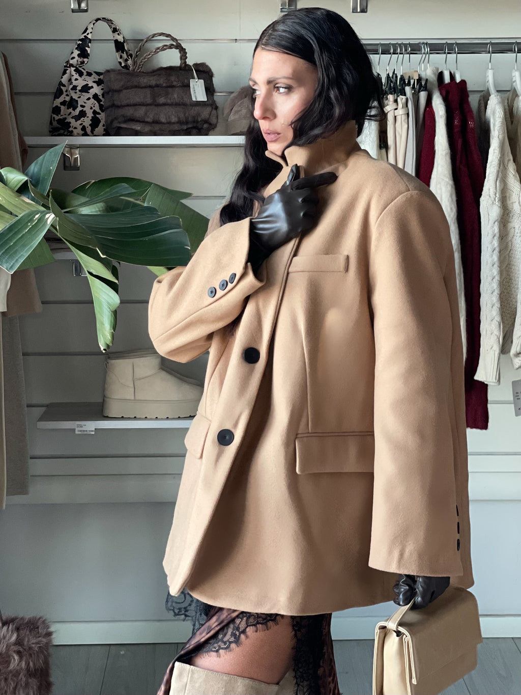 CAPPOTTO OVER MODELLO BLAZER CAMEL