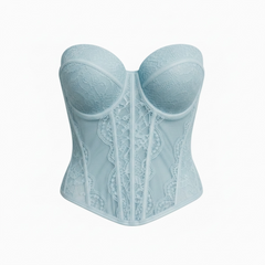 Corsetto in pizzo celeste