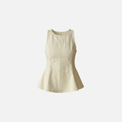 Top peplum in denim butter yellow