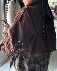 BIKER SUEDE STRINGATO choco