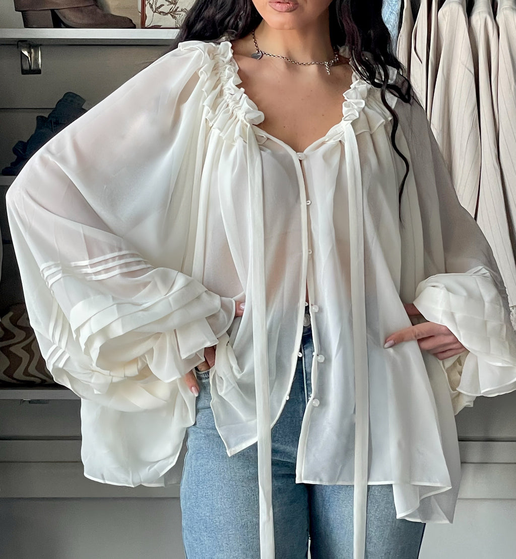 Camicia Boho Chic crema
