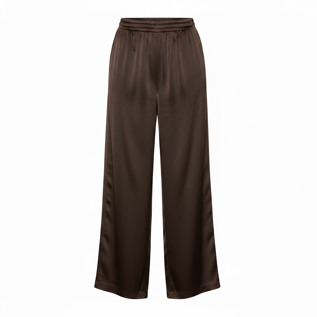 Pantalone in raso Marrone