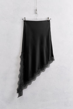 GONNA IN RASO CON PIZZO Lumina Black