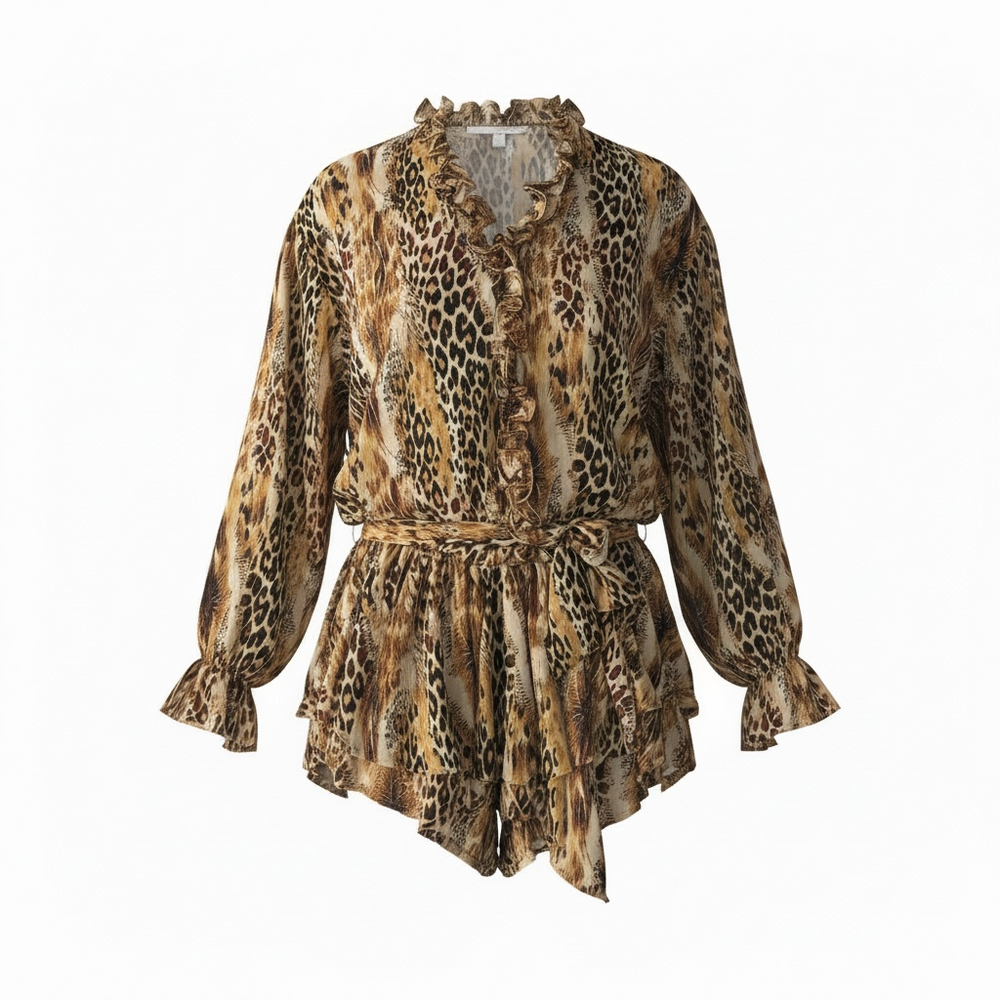 Mini dress animalier con cintura