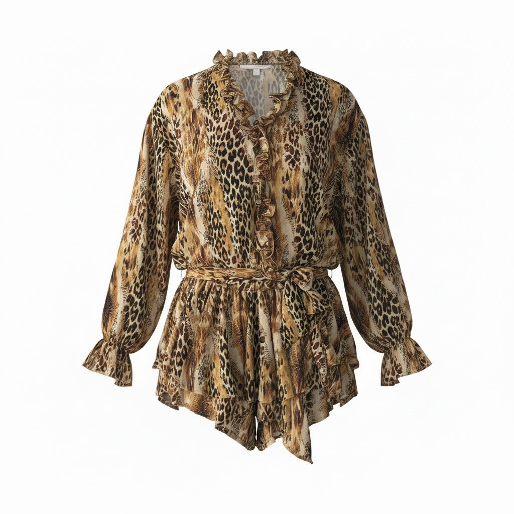 Mini dress animalier con cintura
