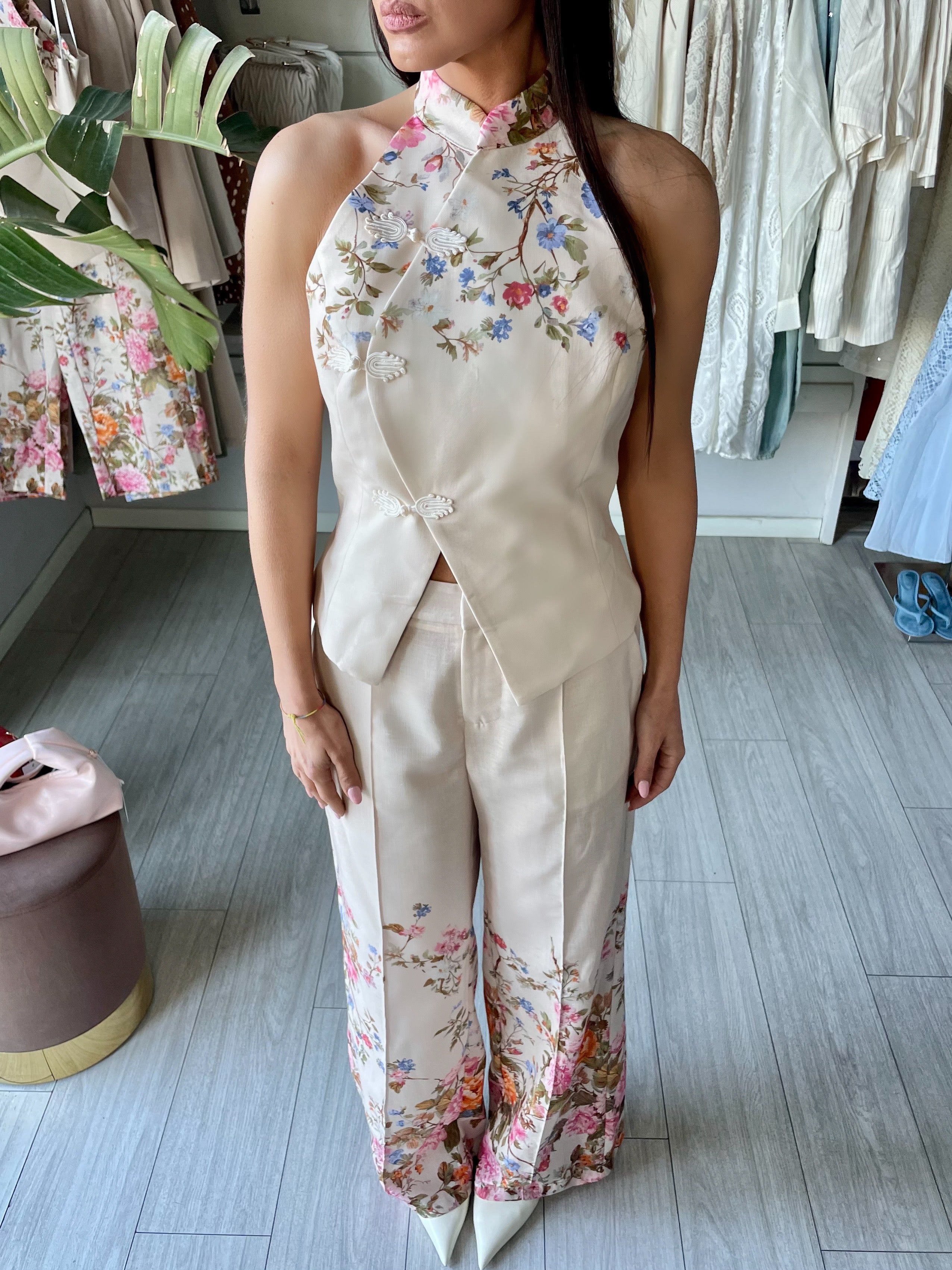 Coordset Primavera top halter & pantalone by lumina